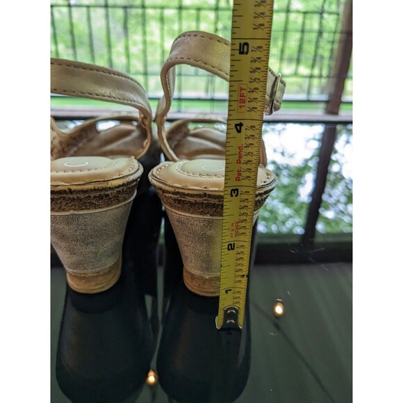 Patrizia Spring Step Womens Sz 39 (8.5) Shaninioqua Gold Peep Toe Wedge Sandal - Picture 6 of 13